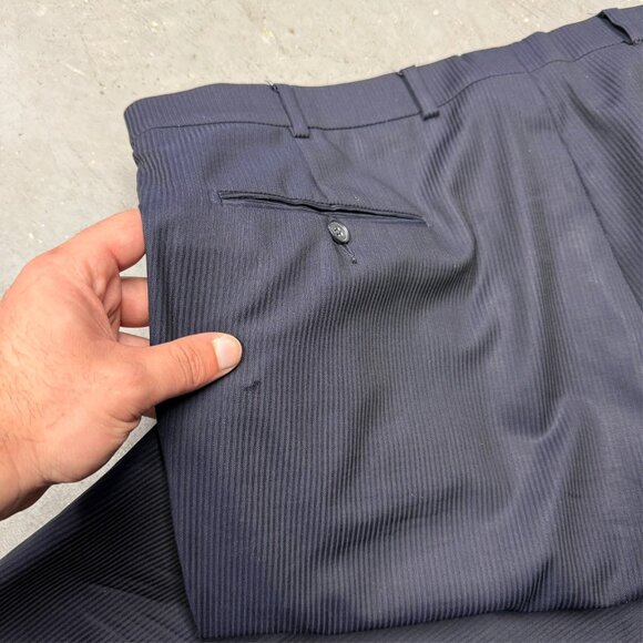 S. Cohen Suit 2pc Striped REDA 130s Wool Italy Navy Blue 46R 40x31 - Picture 14 of 14